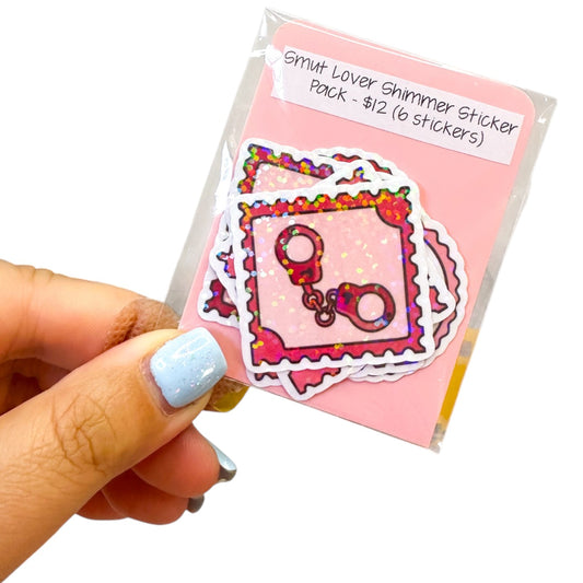 Smut Shimmer Sticker Pack - Spicy Bookish Glitter Diecut Stickers