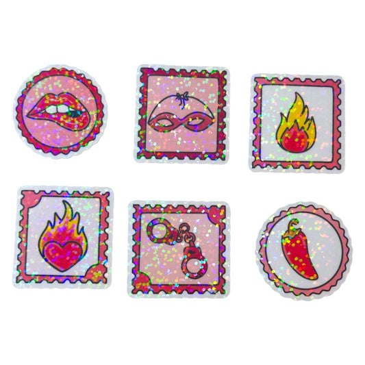 Smut Shimmer Sticker Pack - Spicy Bookish Glitter Diecut Stickers