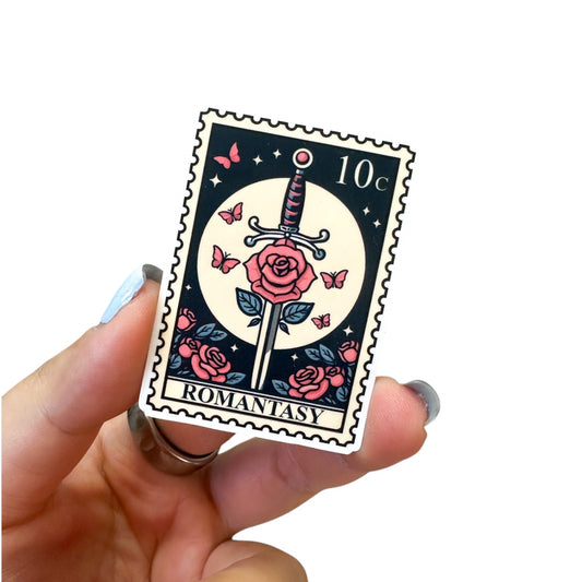 Romantasy Floral Sword Vinyl Diecut Sticker