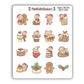 Kawaii Christmas Bakery Bears Stickers