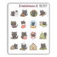 Kawaii Christmas Black Cat Journaling Stickers V2