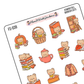 Kawaii Fall Bookish Bears Sticker Sheet
