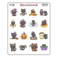 Kawaii Spooky Black Cats Sticker Sheet