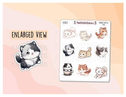 Kawaii Playful Cat Deco Stickers