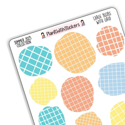 Large Blobs with Grid - Summer 2025 Colours