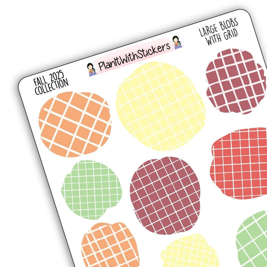 Large Grid Blobs Stickers – Fall 2025 Collection