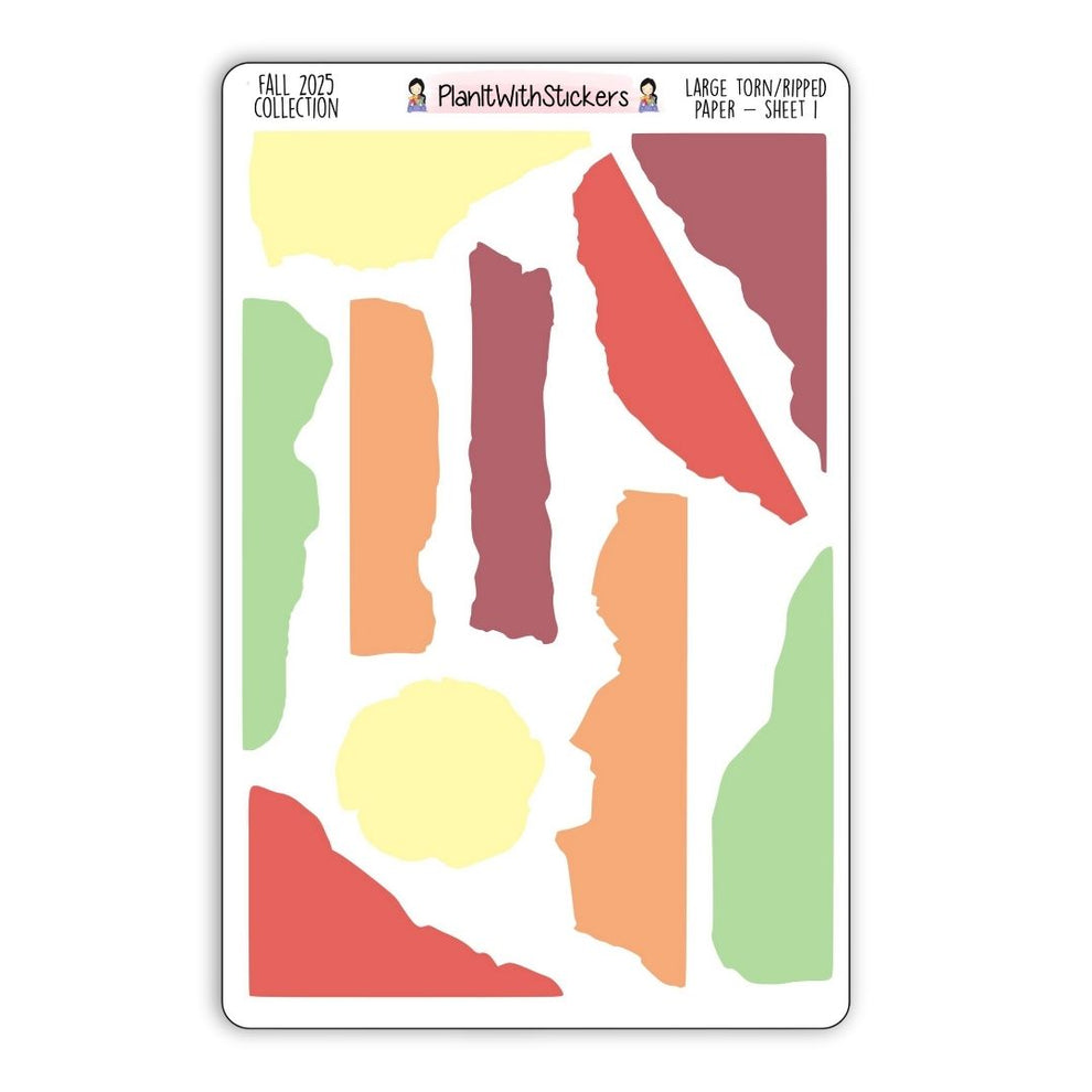 Large Torn Ripped Stickers – Fall 2025 Collection – PlanItWithStickers