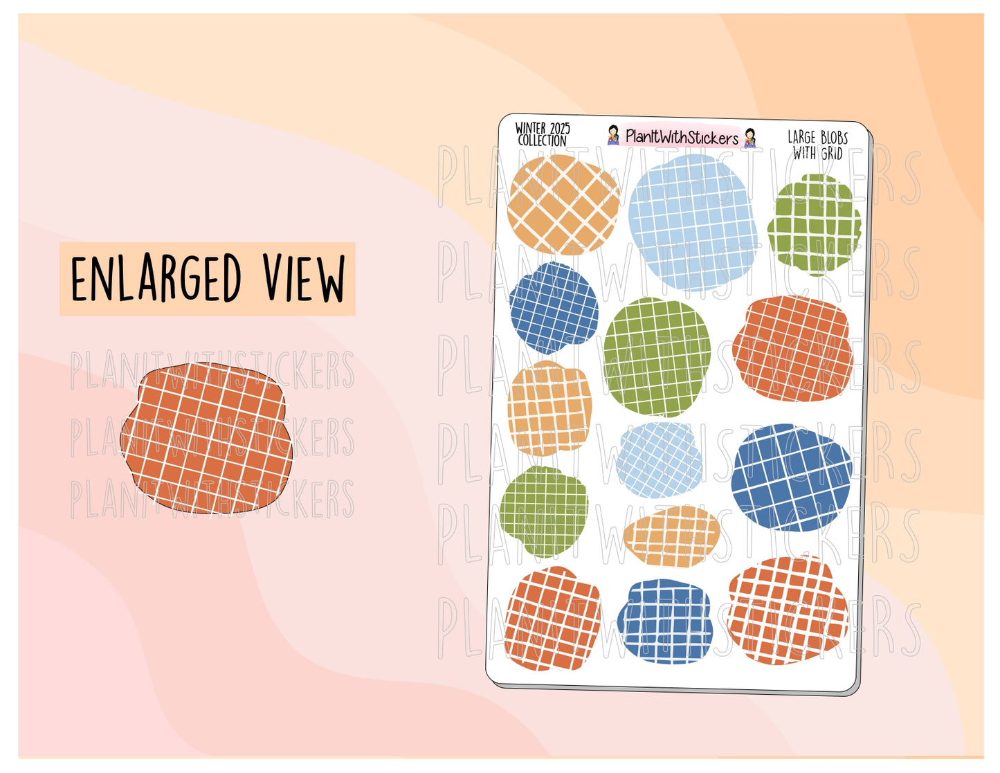 Large Blobs with Grid - Winter 24/25 Colours