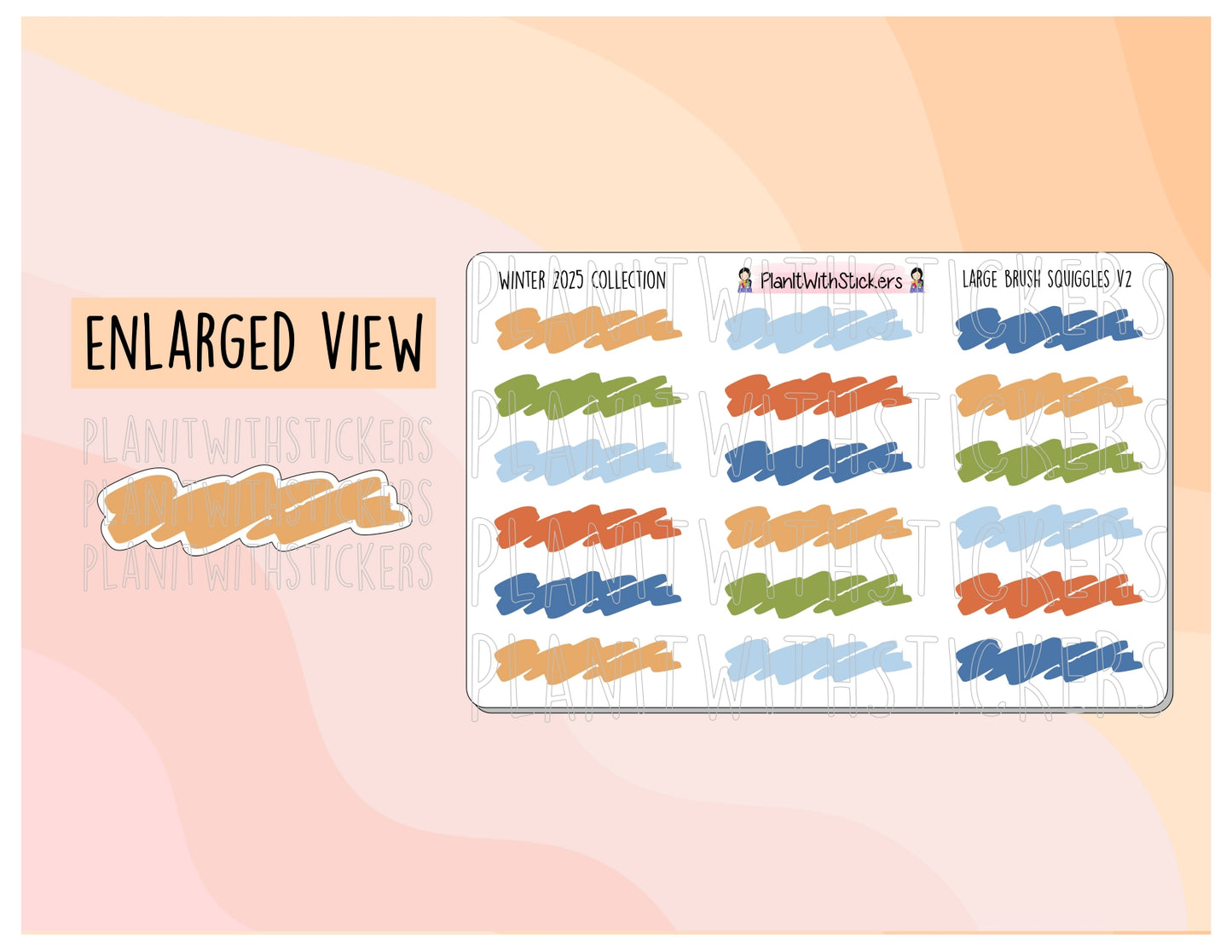 Large Brush Squiggles V2 - Winter 24/25 Colours