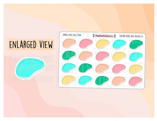 Layered Blob With Outline V1 - Spring 2024 Colours