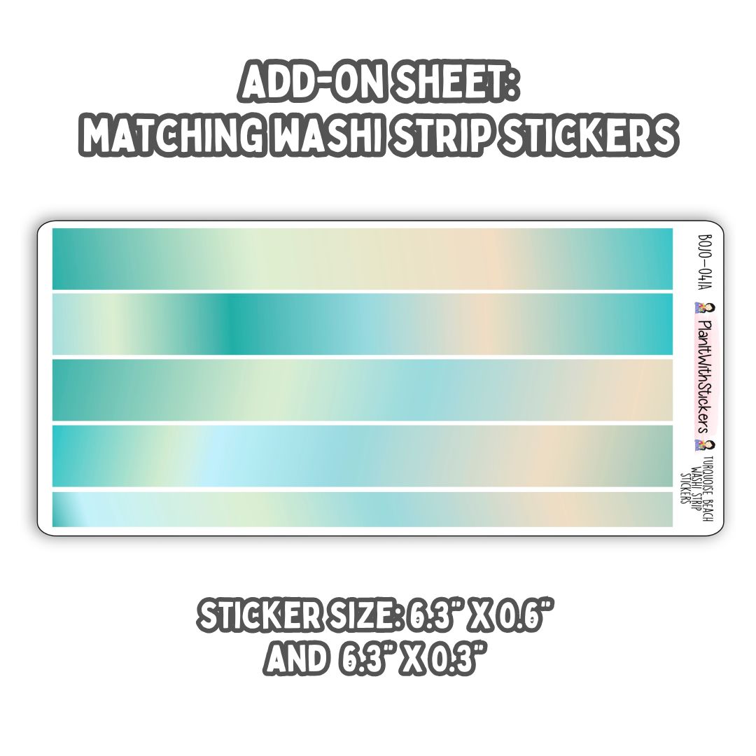 Reading Recap Journaling Stickers – Turquoise Beach (May)
