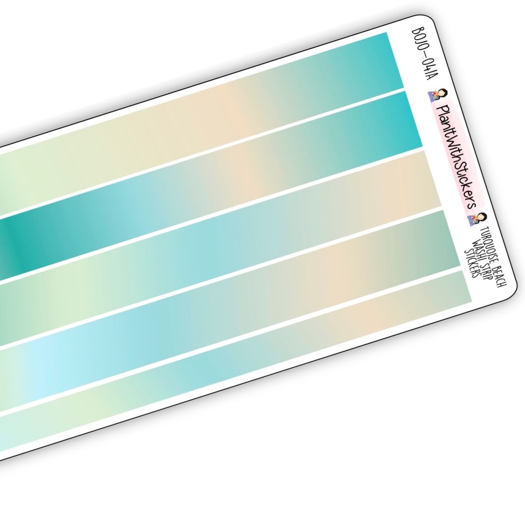 Turquoise Beach Long Washi Strips (May Colours)