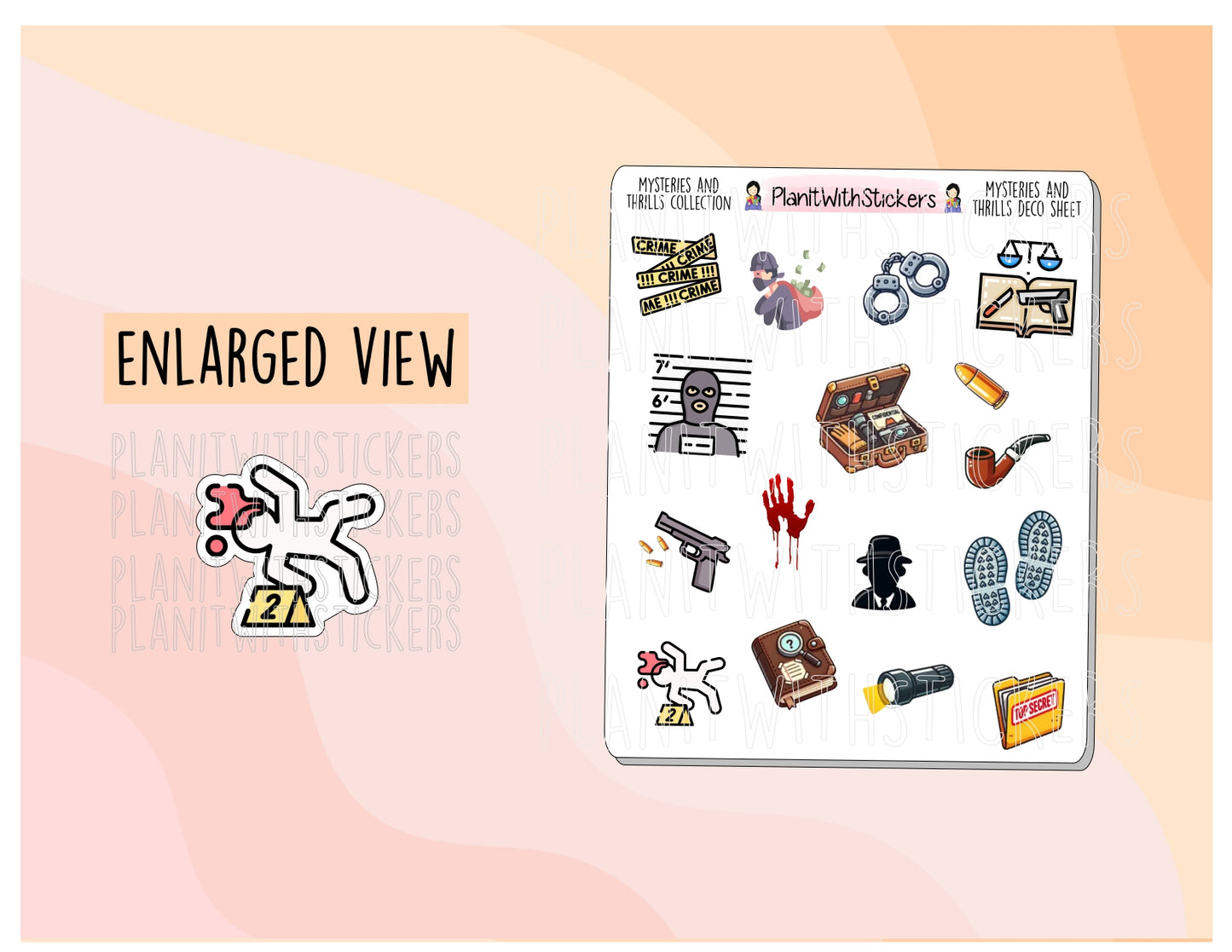 Mysteries and Thrills Journaling Deco Sticker Sheet