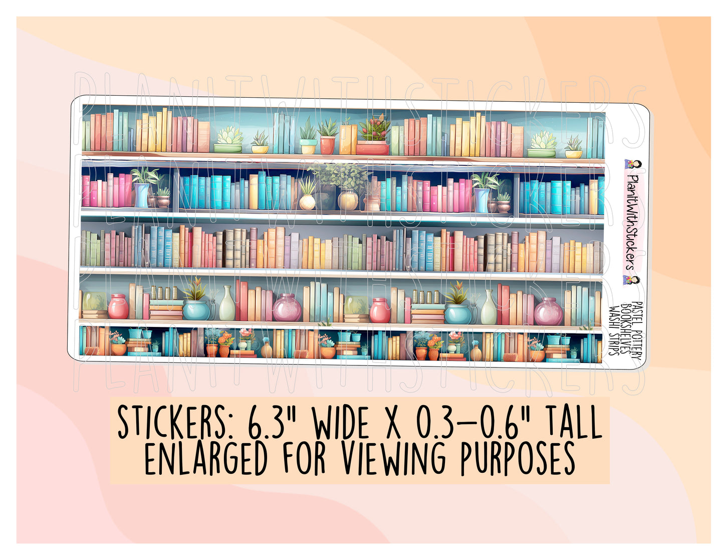 Pastel Pottery Bookshelves Washi Strips - Long Strips