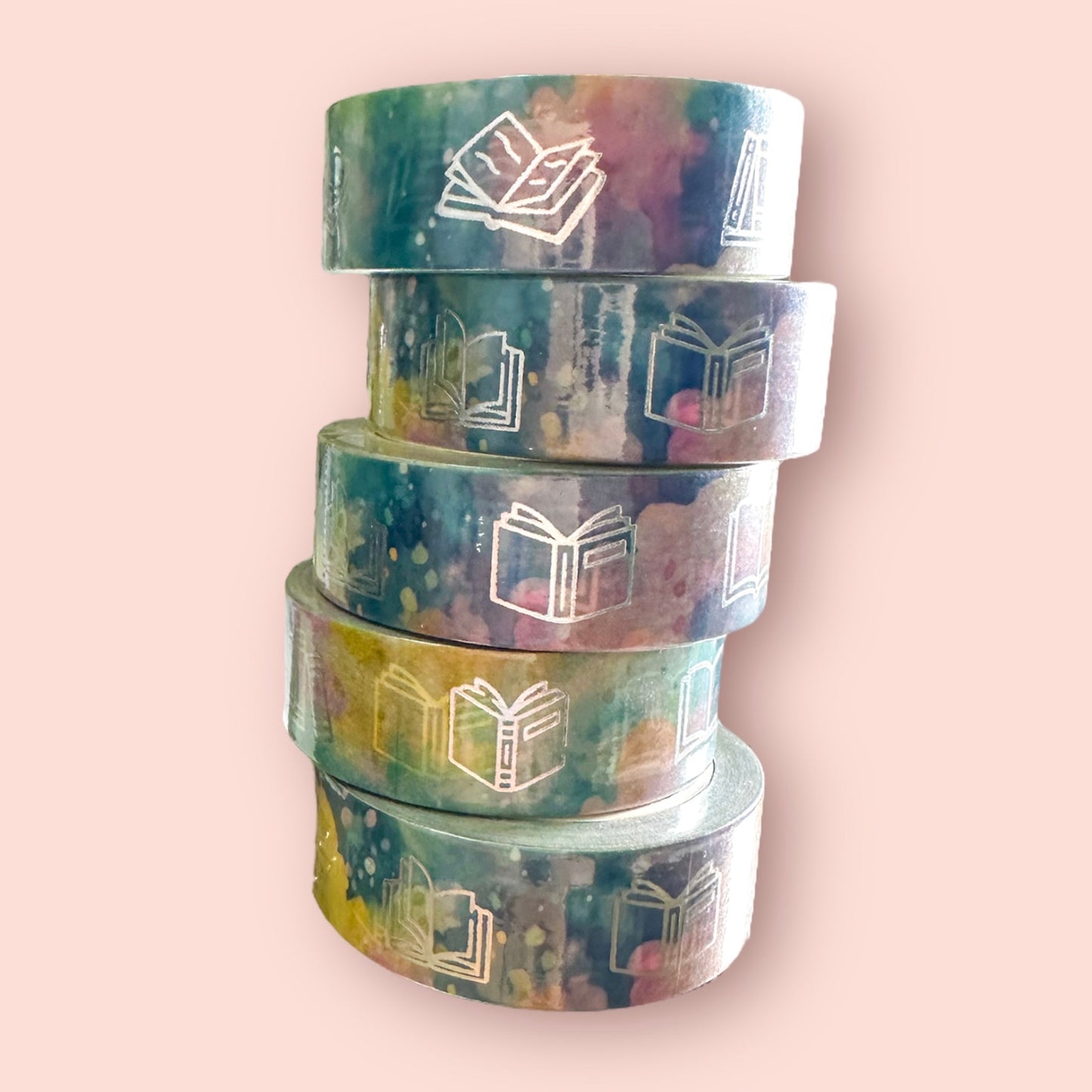 "Book Galaxy" Foiled Books and Reading Washi Tape Roll