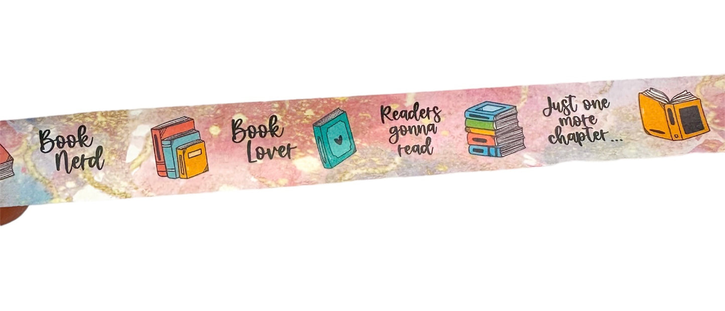 "Peachy Books" Books and Reading Washi Tape Roll