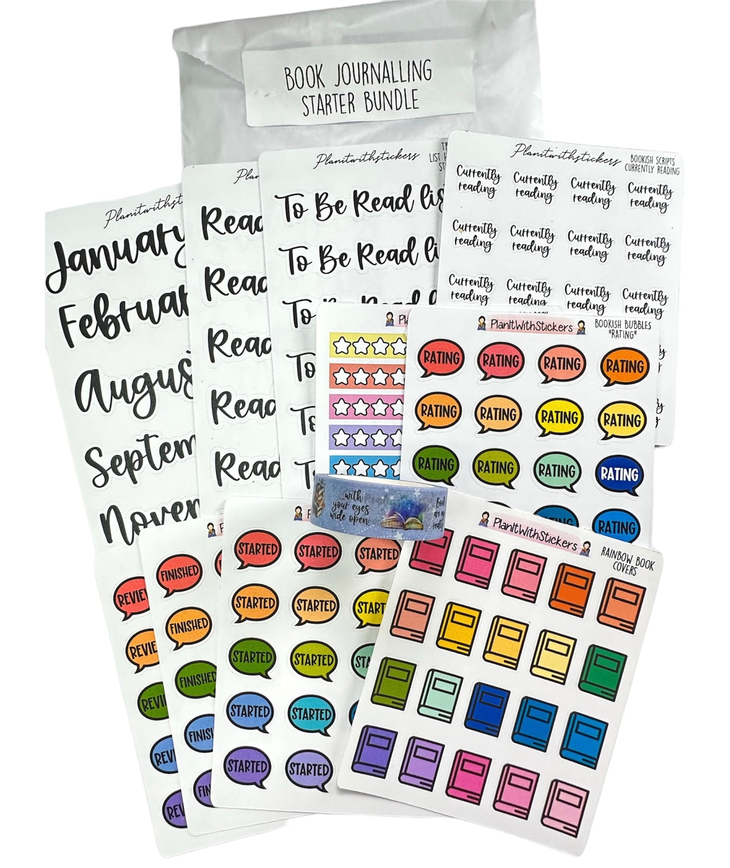 Bookish Journaling Starter Sticker Bundle