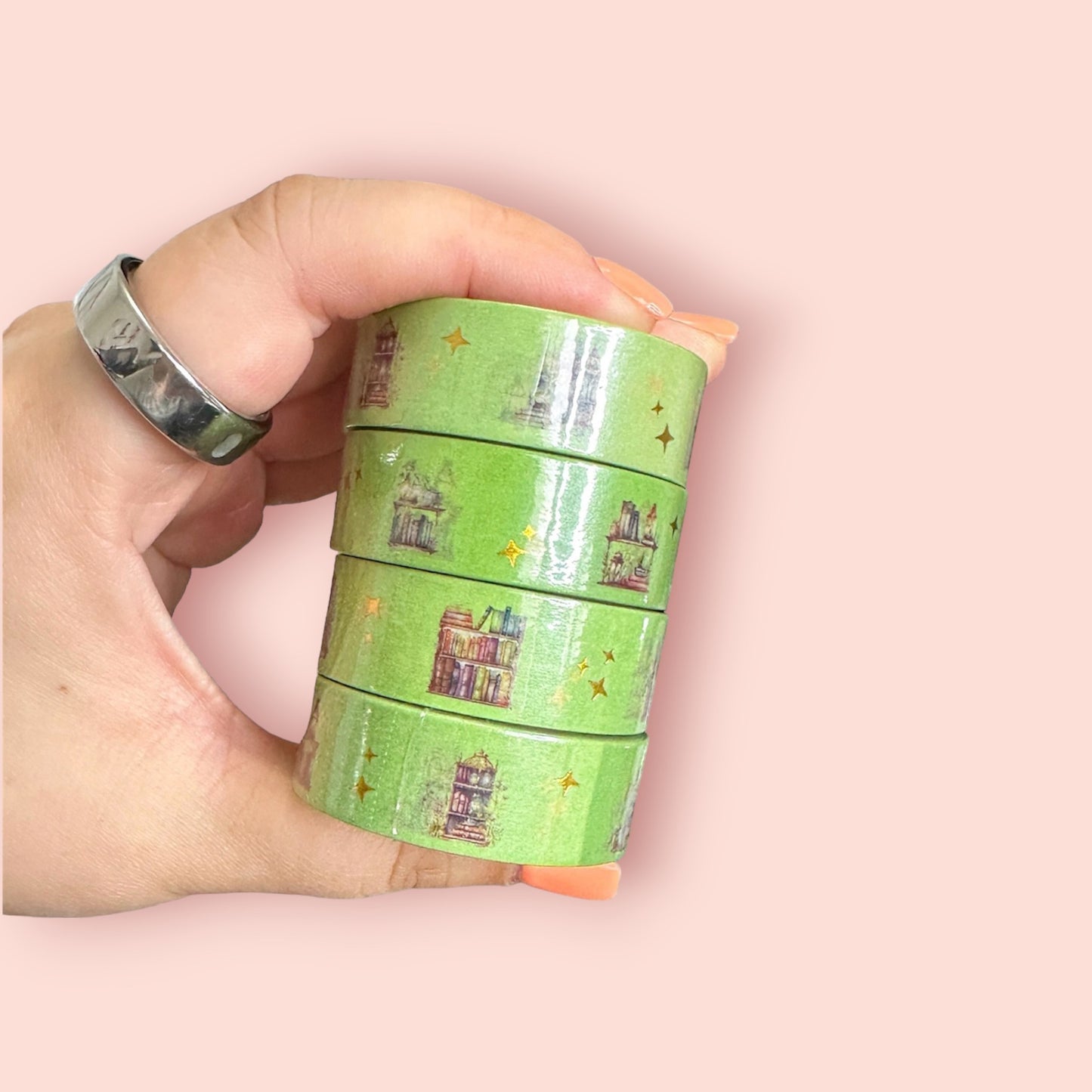 Plants and Bookish Foiled Washi Tape Roll for Book/Reading Journaling