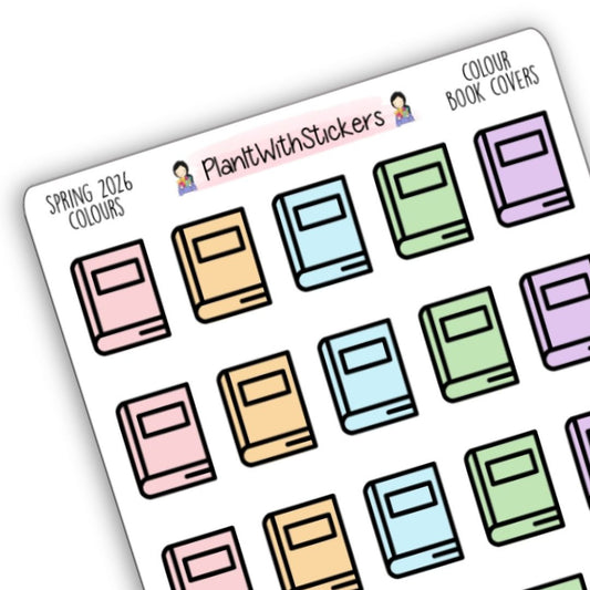 Book Cover Icon Stickers - Spring 2026 Colours