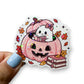 Pink Ghost Pumpkin Spooky Tales Holographic Diecut Sticker