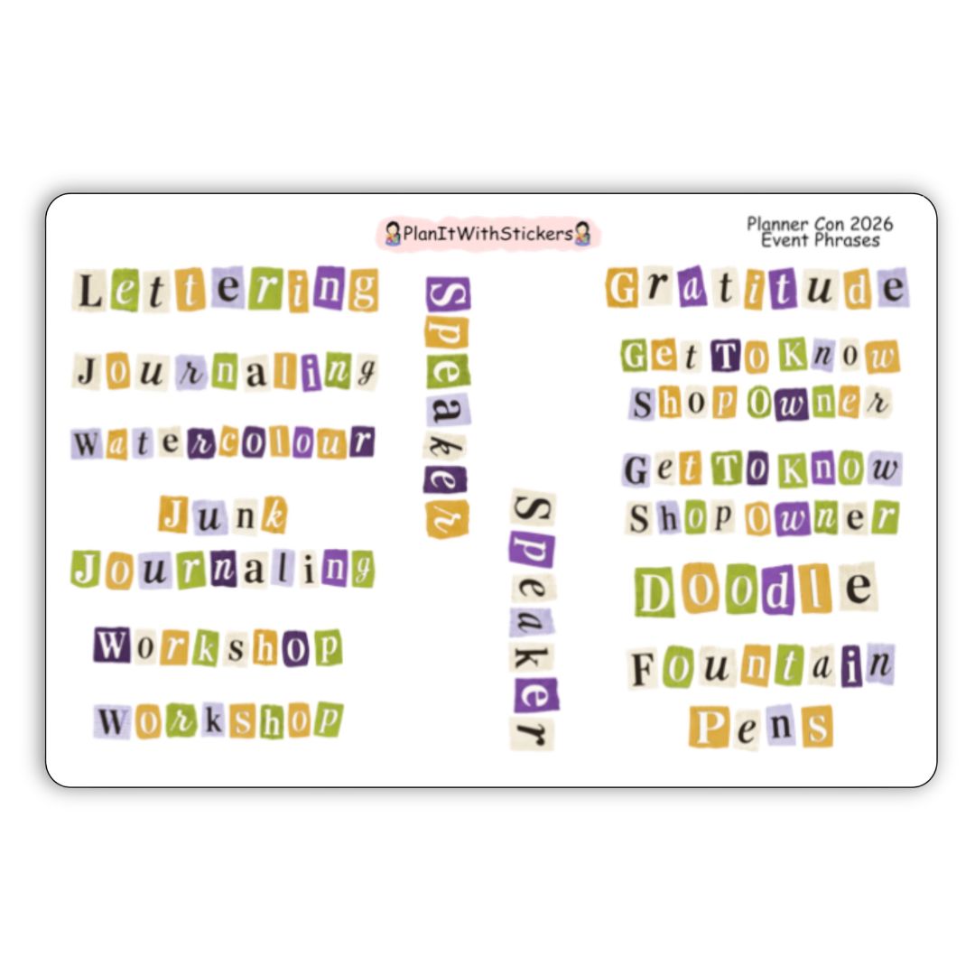 Planner Con, Eh! 2026 Event Phrases
