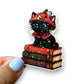 Pumpkin Spice Cat Book Stack Holographic Diecut Sticker