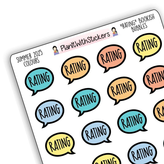 “Rating” Bookish Bubbles Journaling Stickers – Summer 2025 Collection
