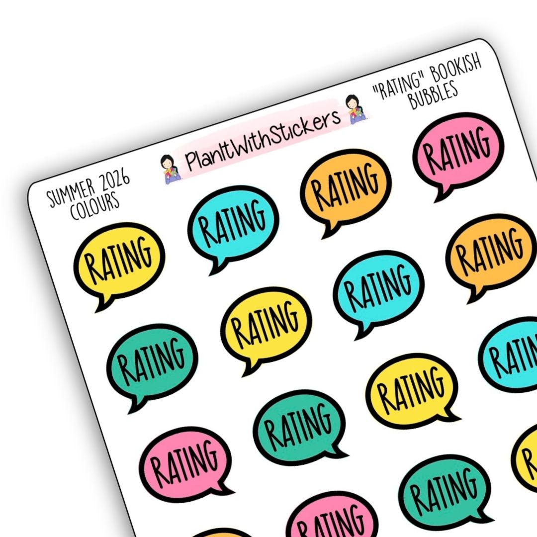 "Rating" Bookish Bubbles Book Review Sticker - Summer 2026
