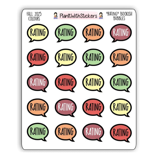 "Rating" Bookish Bubbles Reading Sticker- Fall Bookish Collection