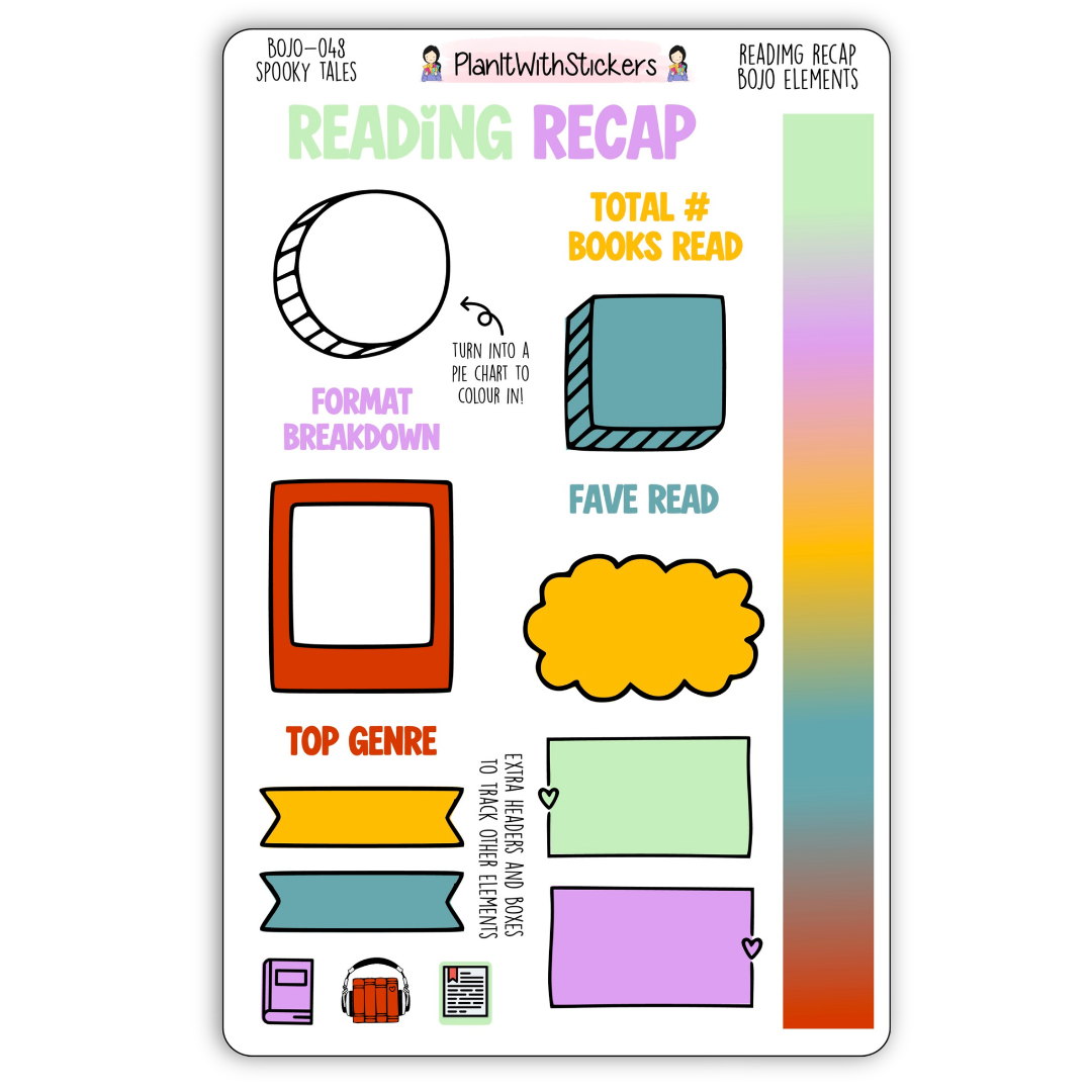 Reading Recap Journaling Stickers – Spooky Tales (October)