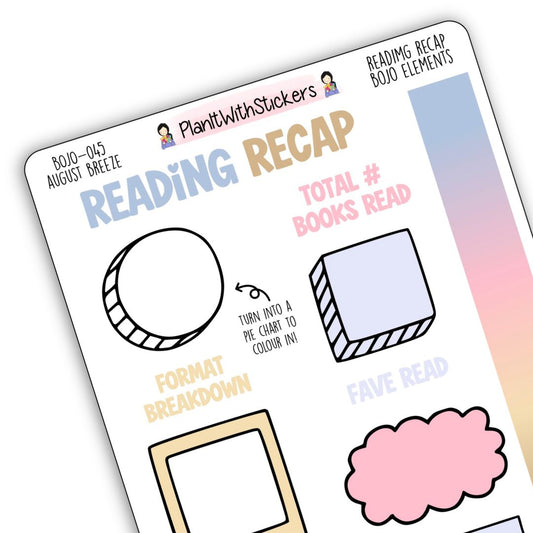 Reading Recap Journaling Stickers – August Breeze (August)