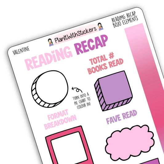 Reading Recap Journaling Stickers – Valentine (February)