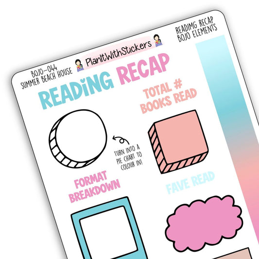 Reading Recap Journaling Stickers – Summer Beach House (July)