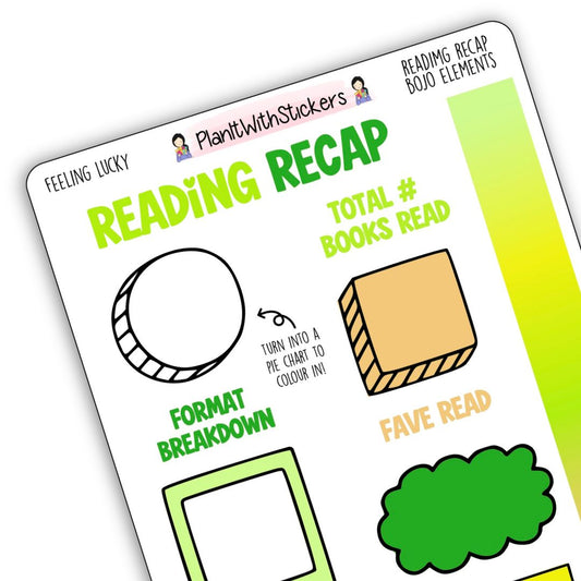 Reading Recap Journaling Stickers – Feeling Lucky (March)