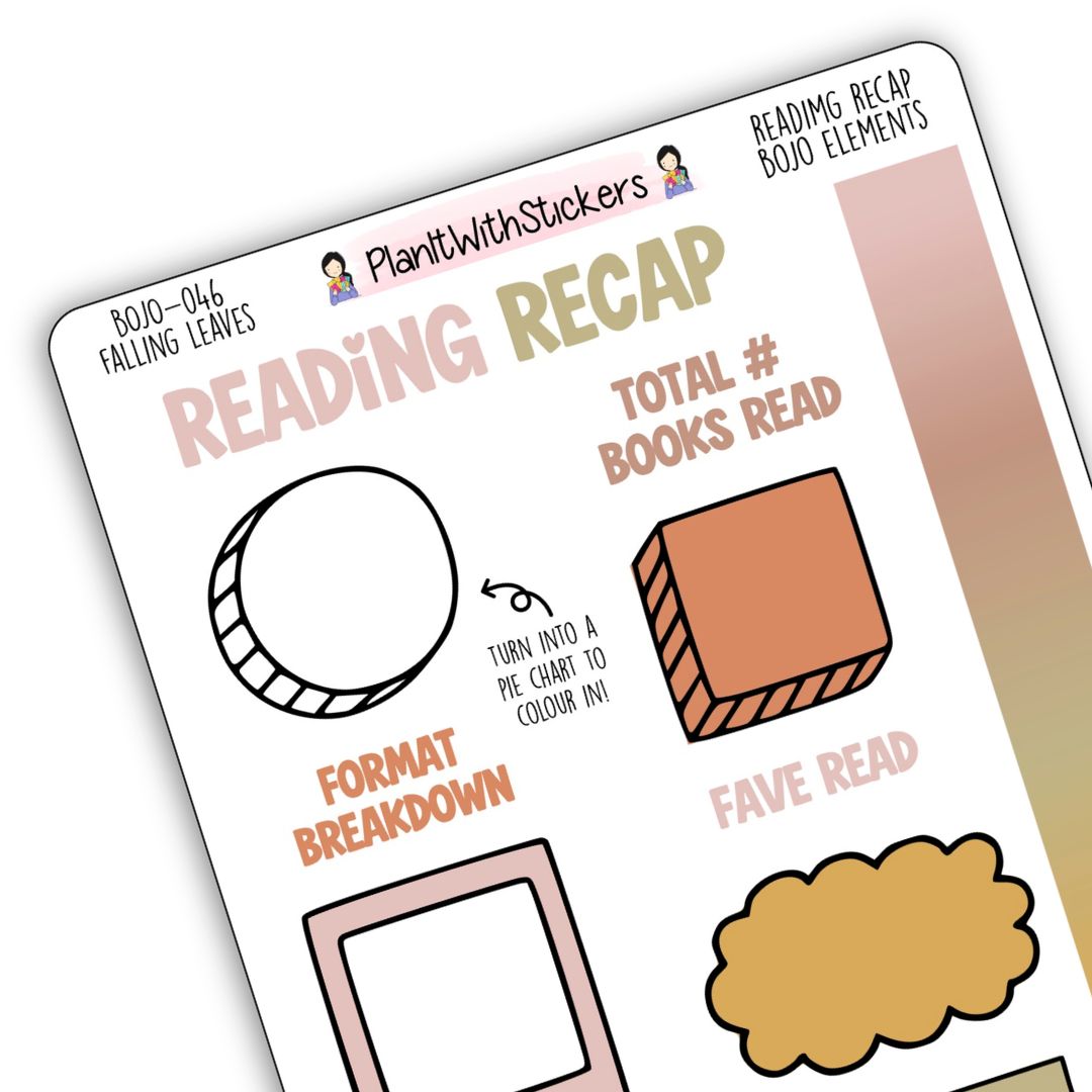Reading Recap Journaling Stickers – Falling Leaves (September)