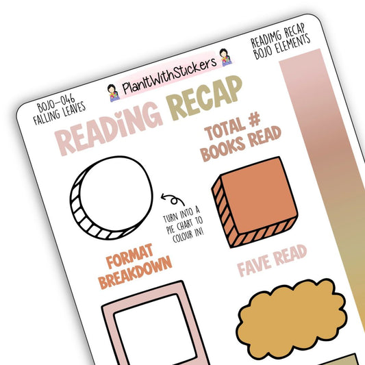 Reading Recap Journaling Stickers – Falling Leaves (September)