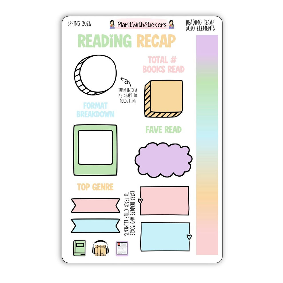 Reading Recap Journaling Stickers – Spring 2026 – PlanItWithStickers