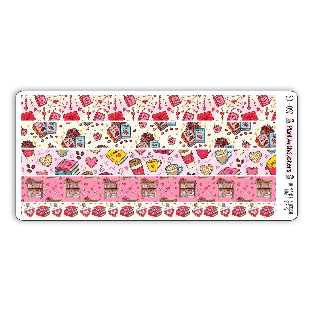 Romance Bookish Long Washi Strips