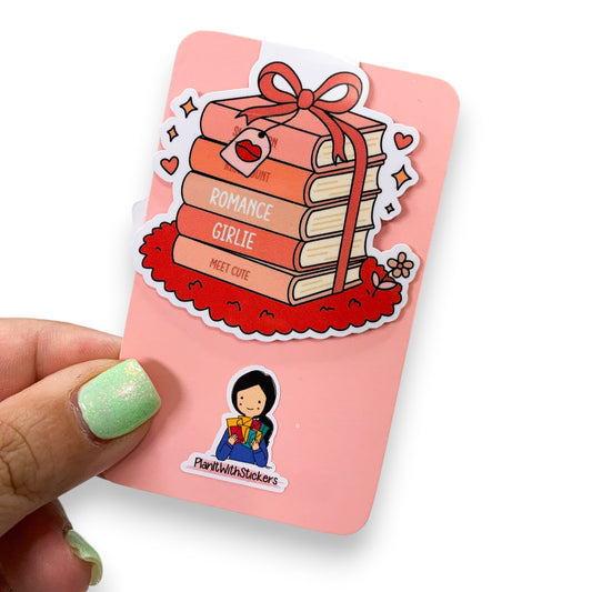 Romance Girlie Book Stack Magnetic Bookmark