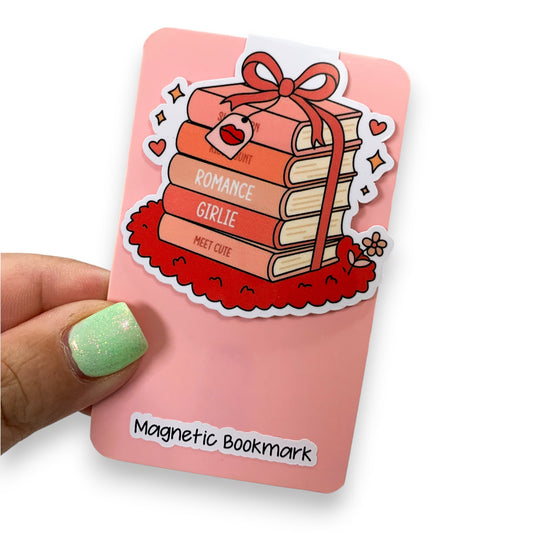 Romance Girlie Book Stack Magnetic Bookmark