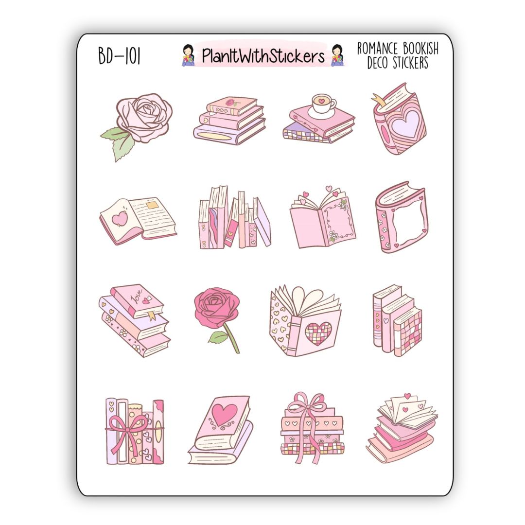 Romance Bookish Deco Sticker Sheet