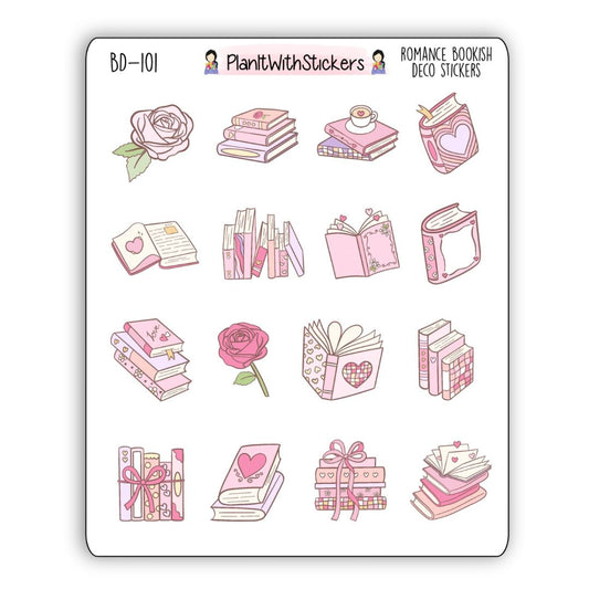 Romance Bookish Deco Sticker Sheet
