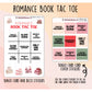 Romance Genre Book Tac Toe Reading Challenge/Game Stickers