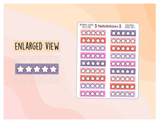 Stars Rating Stickers - Romance Lovers Collection Colours