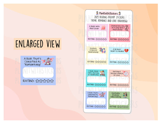 2025 - Romance and Love, Mini Prompts Reading Adventures/Reading Challenge [2 Colour Options]