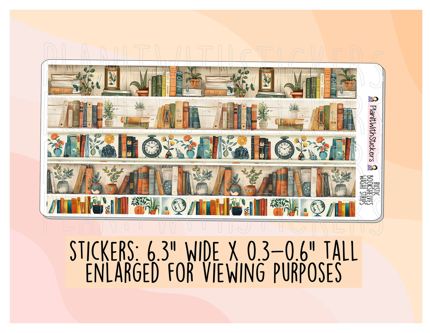 Rustic Bookshelves Washi Strips - Long Strips