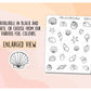 Shoreline Seashells Icon Sticker Sheet for Planners