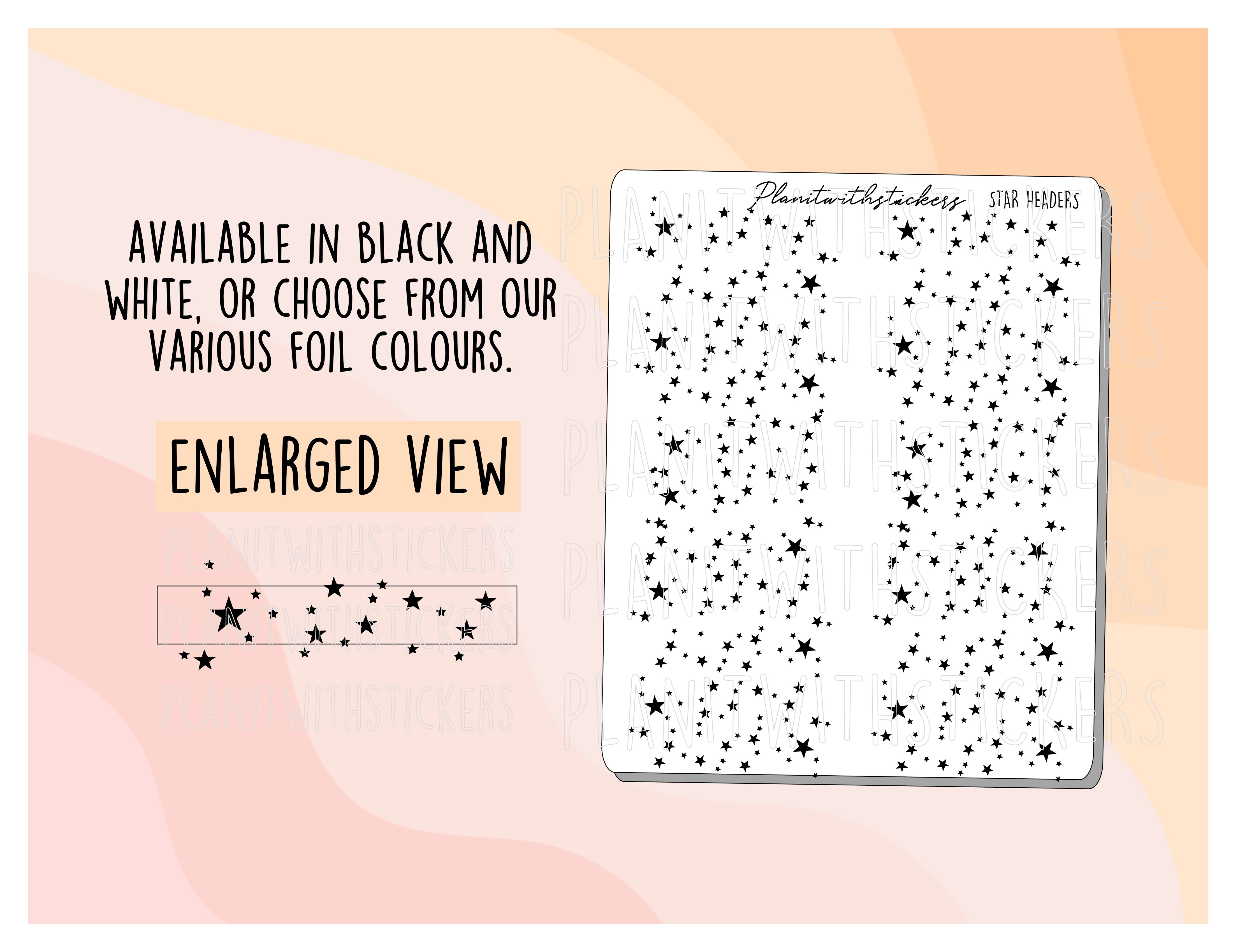 Star Sparkle Header Sticker Sheet for Planners – PlanItWithStickers
