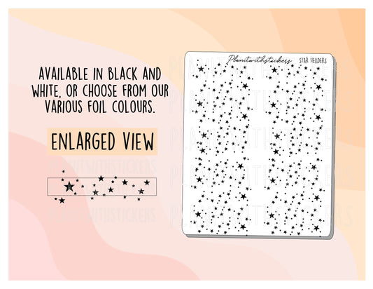 Star Sparkle Header Sticker Sheet for Planners