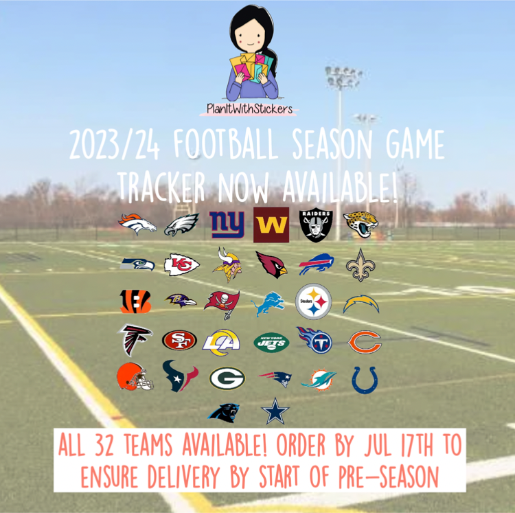 Canadian Football League 2023 Season Football Game Tracker Sticker